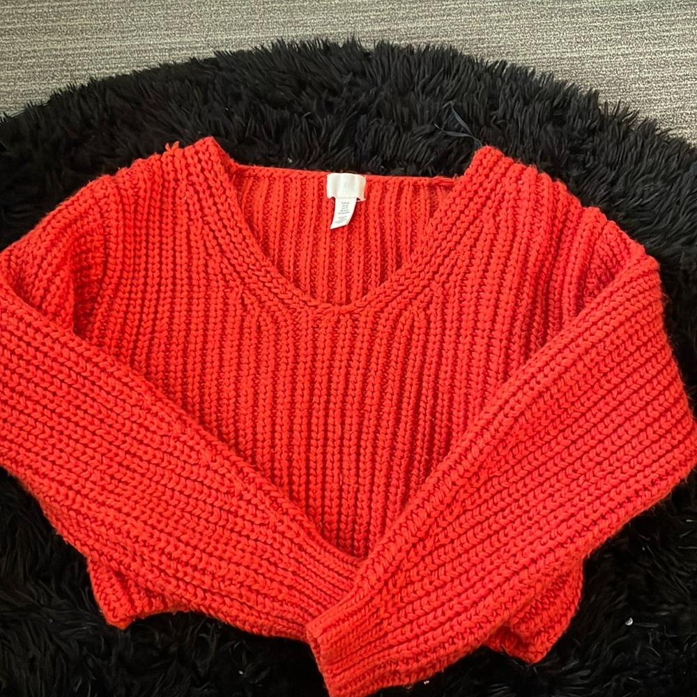 Knit orange sweater